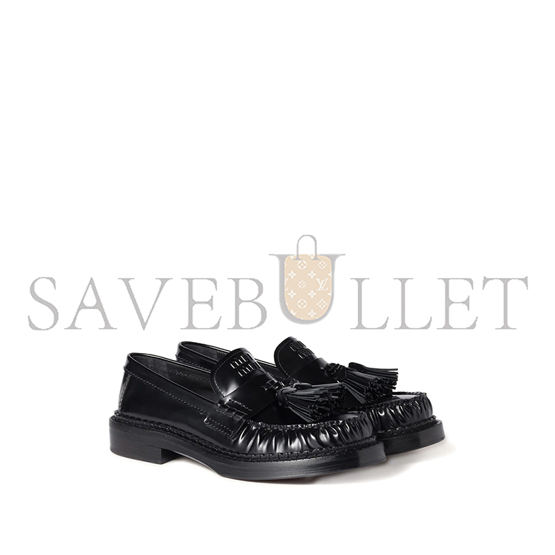 MIU MIU TASSEL LOAFERS IN POLISHED LEATHER 5D497E